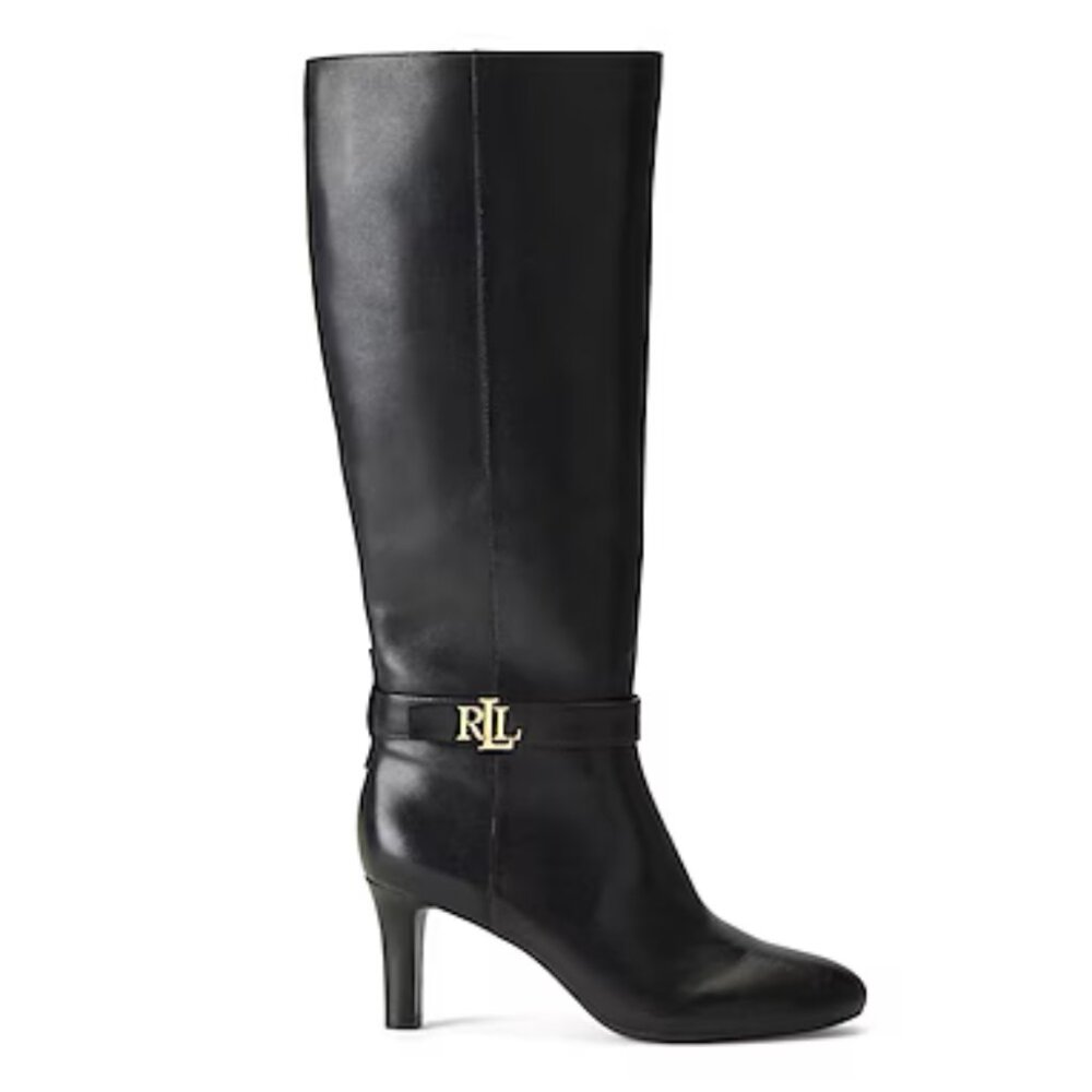 NWB Ralph Lauren Ardington Calfskin Leather Boots Size 6B Black